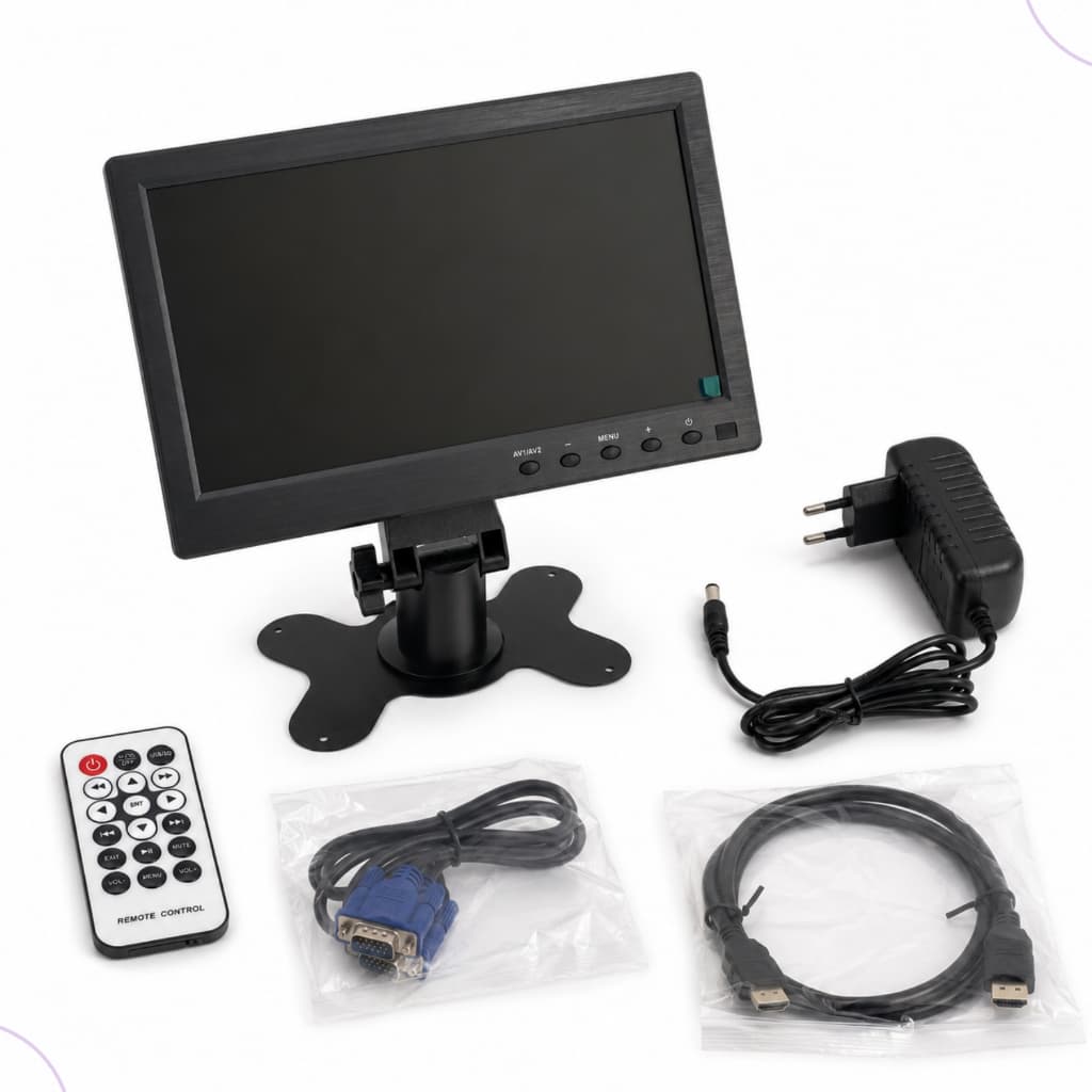 Monitor 10" HDMI VGA BNC AV RCA Para Computados Sistema de Monitoramento e Automotivo