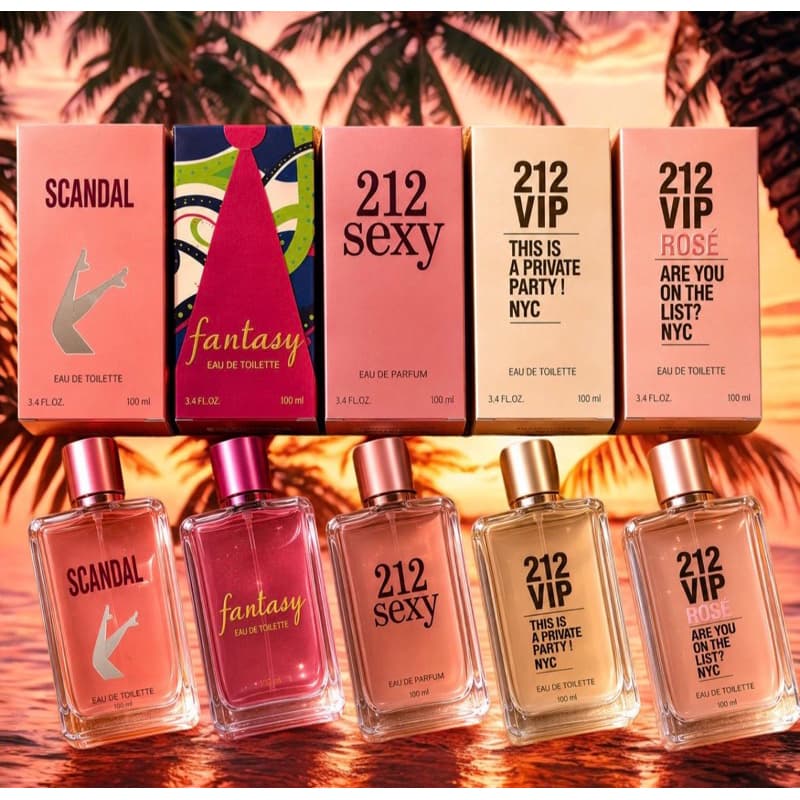 Kit 5 Perfumes Femininos 100ml Fragrâncias Variada
