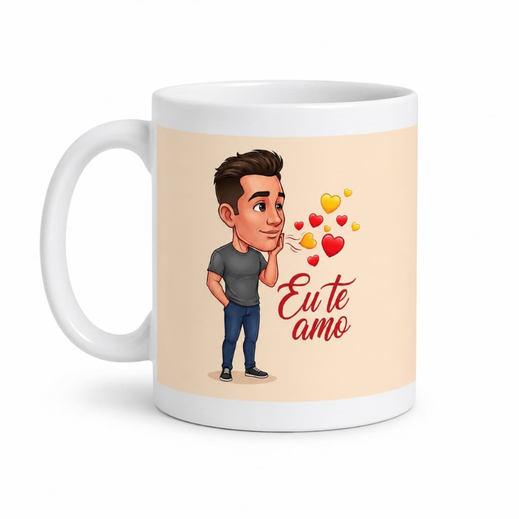 Caneca Personalizada Eu Te Amo Presente Namorados Cerâmica
