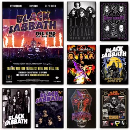 Kit 10 Quadros Decorativos Black Sabbath Decoração Rock