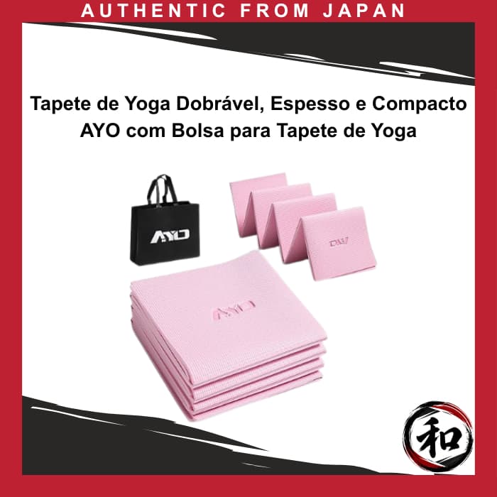 Tapete de Yoga Dobrável, Espesso e Compacto AYO com Bolsa para Tapete de Yoga [Direto do Japão]