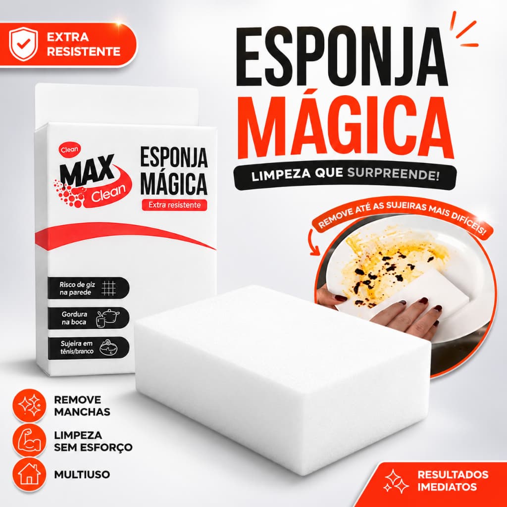 Kit 10 20 50 Esponja Mágica Branca Melamina Bucha Tira Mancha Limpeza Desengordura Max Clean