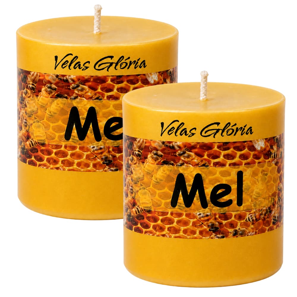 Kit 2 Velas Aromáticas de Mel, Fragrância de Mel e Favos, 93g cada