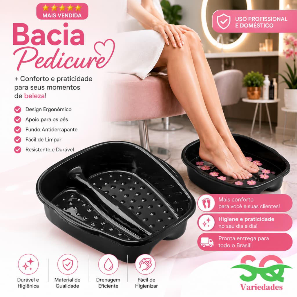 BACIA PARA PEDICURE MANICURE RELAXAMENTO DOS PÉS SPA DOS PÉS