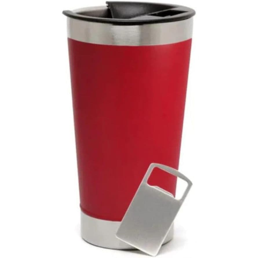 Copo Térmico Inox 473ml Com Tampa e Abridor de Garrafa