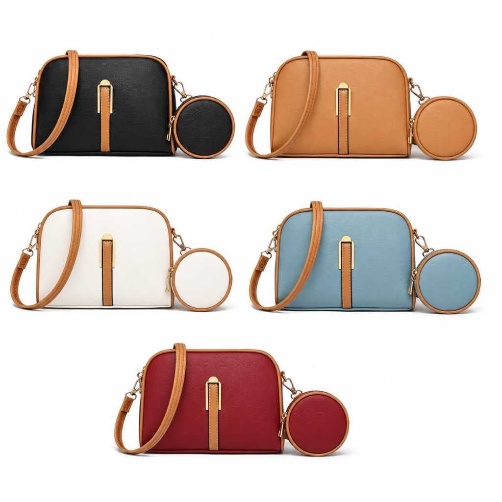 Bolsa feminina com alça transversal e porta moedas
