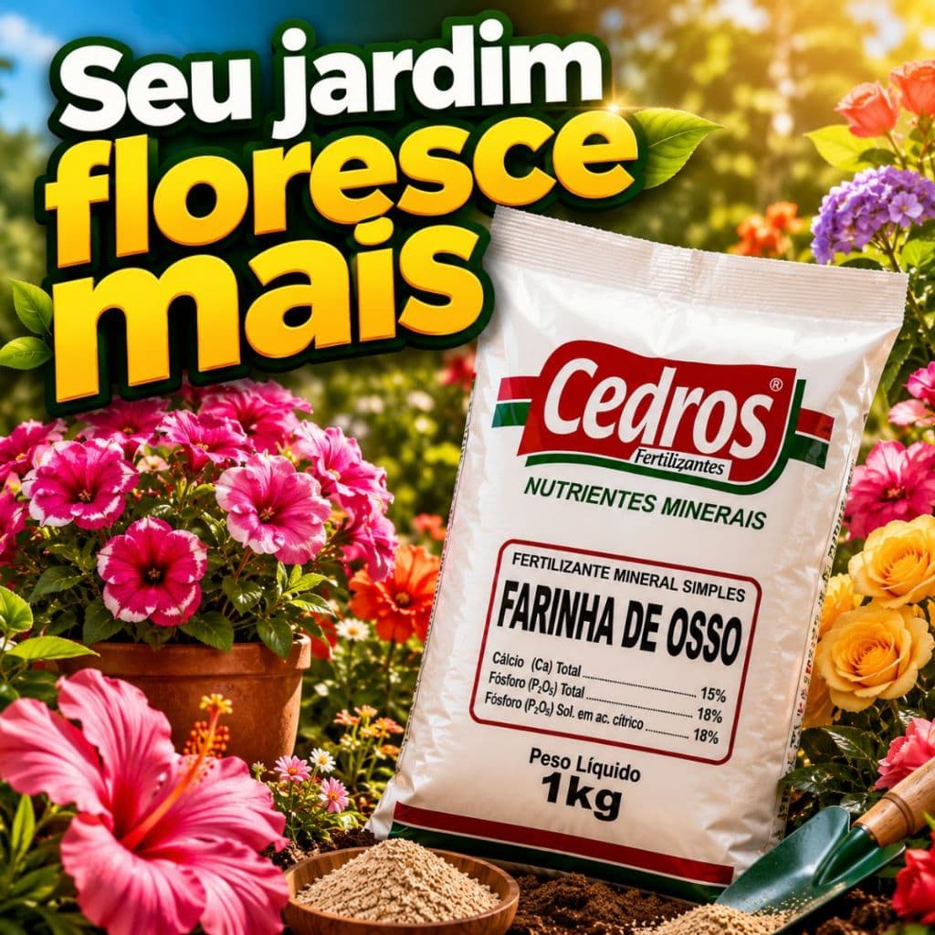 Fertlizante Farinha de Osso - Cedros - 1kg Fertilizante Adubo Organico Para Plantas