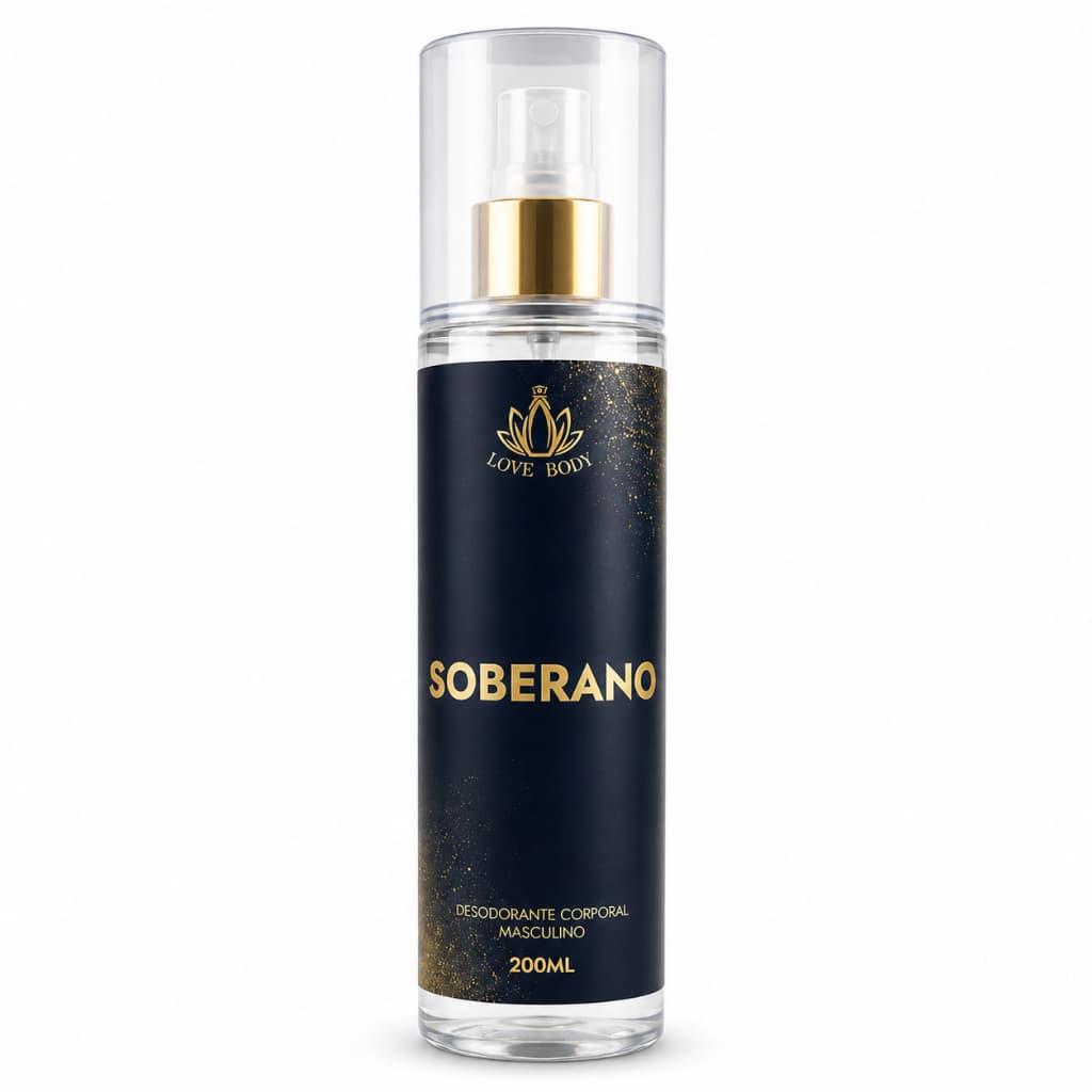 Body Splash Masculino Soberano 200ml - Perfume Amadeirado E Marcante Desodorante Corporal