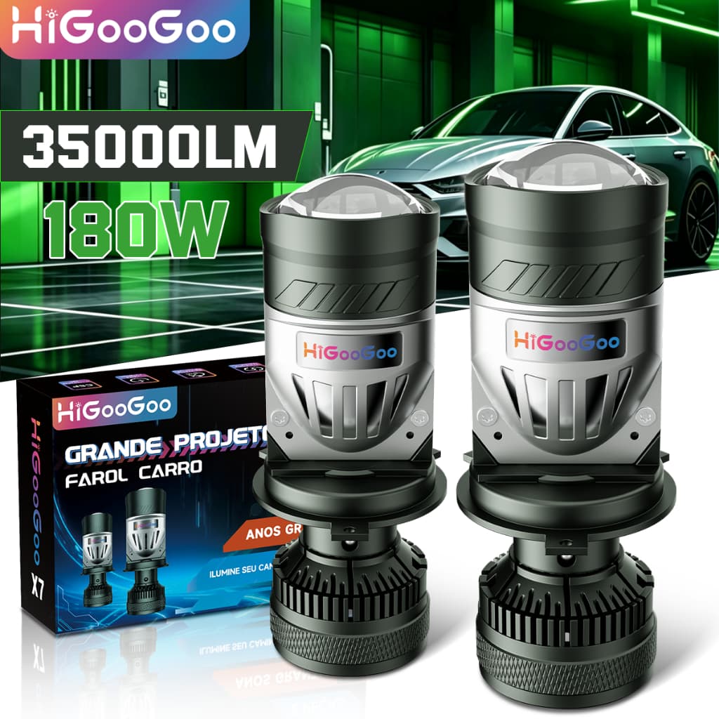 HiGooGoo Lâmpada LED H4 para Farol de Carro Projetor 6500K 9V-60V Alta Brilho Garantia de 2 Anos