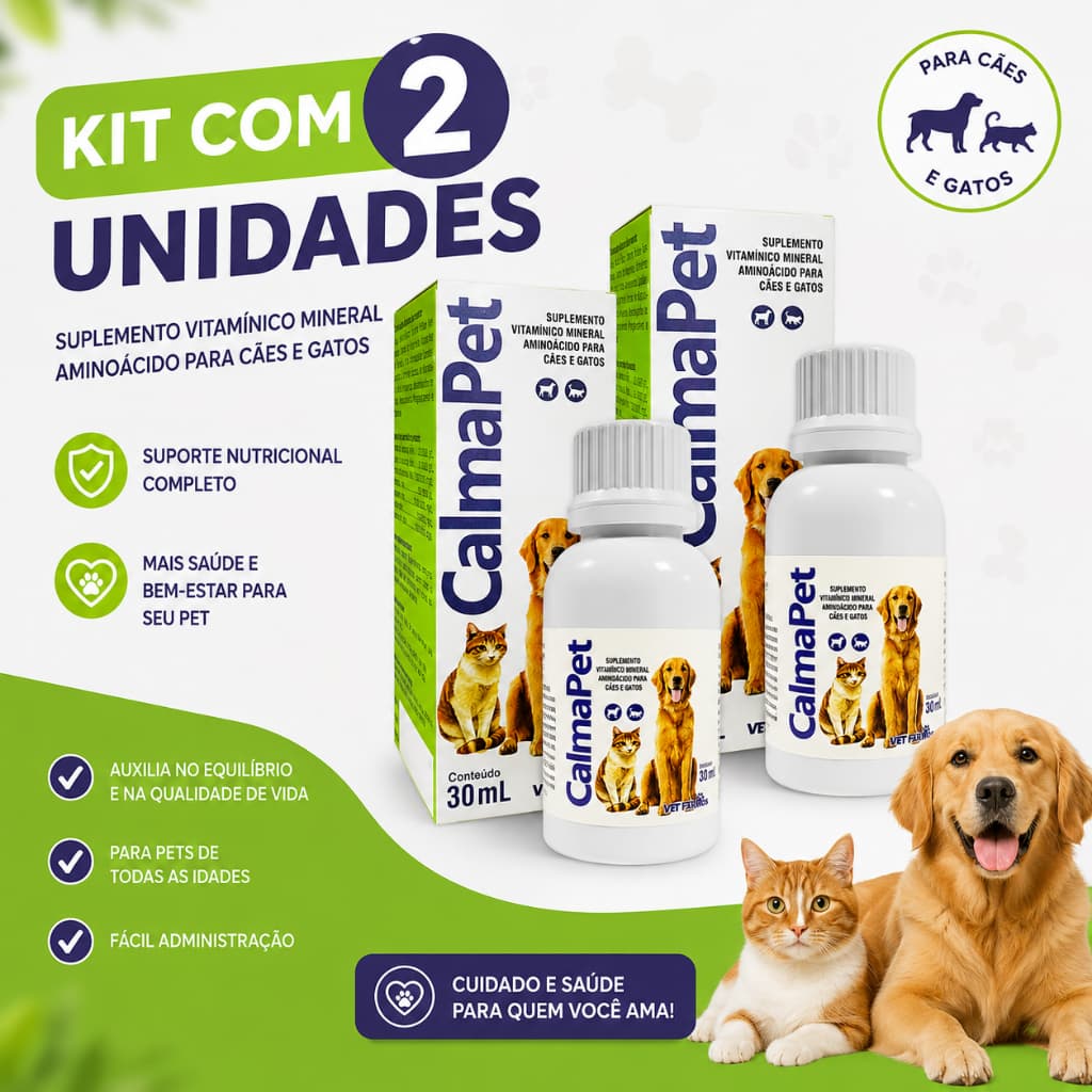 Kit 2 Calmapet Natural Para Cães e Gatos Viagem