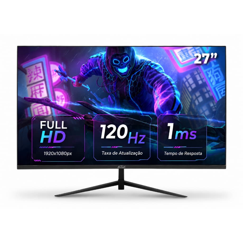 Monitor Gamer Curvo Aitek 27" Full HD 120Hz 1ms FreeSync G-Sync HDMI DELTA-M2711AC
