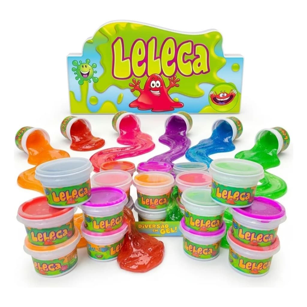 Kit 24 Slime Massinha Leleca Puxa Atacado Lembrancinha Colorida Revenda 2 Cxs