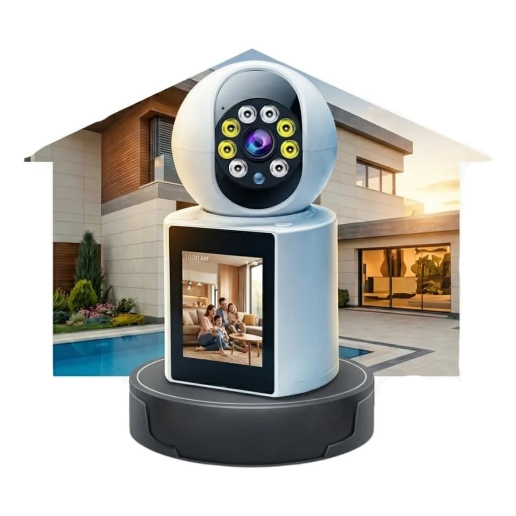 Camera Inteligente Wifi Videochamada Tela Integrada 360 Baba Eletronica Monitoramento Idoso 9291 Pro