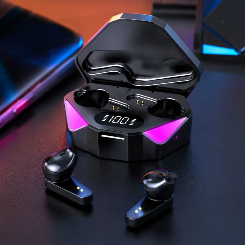 Fone Bluetooth X15 TWS Gamer com Display LED – Case com Visor de Bateria – Som Estéreo e Microfone
