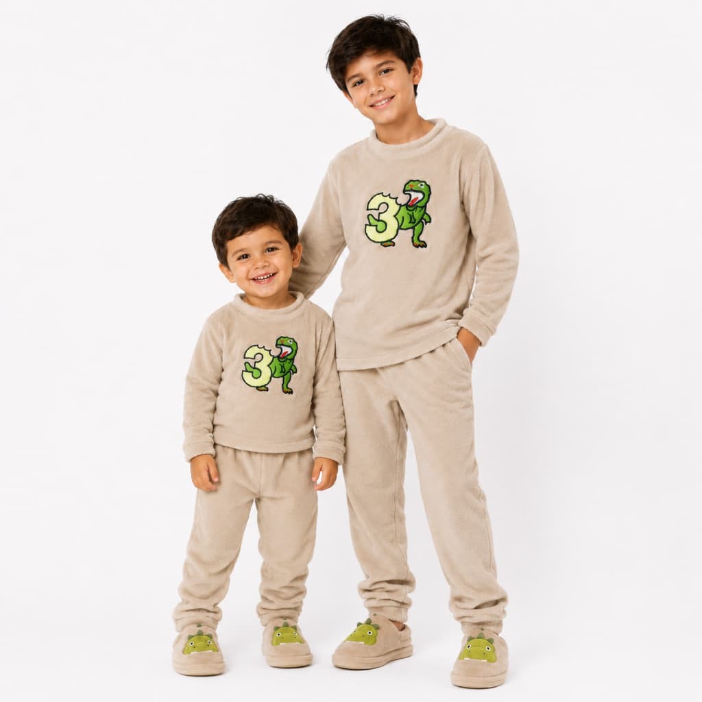Pijama Flecee Infantil Masculino Inverno Bem Quentinho Peluciado Blusa E Calça 01 ao 12