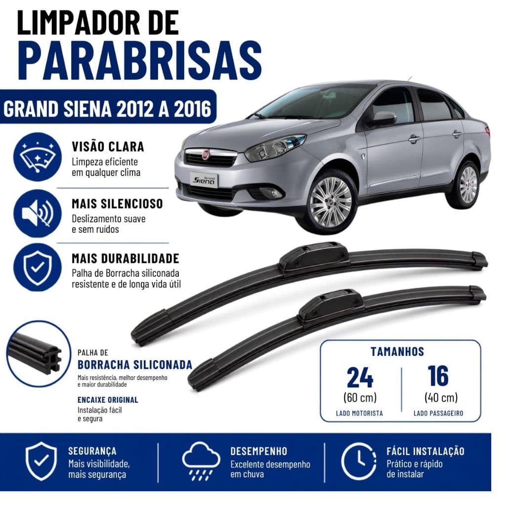 Par Palheta Limpador Para Brisa Grand Siena 2012 2013 2014 2015 2016