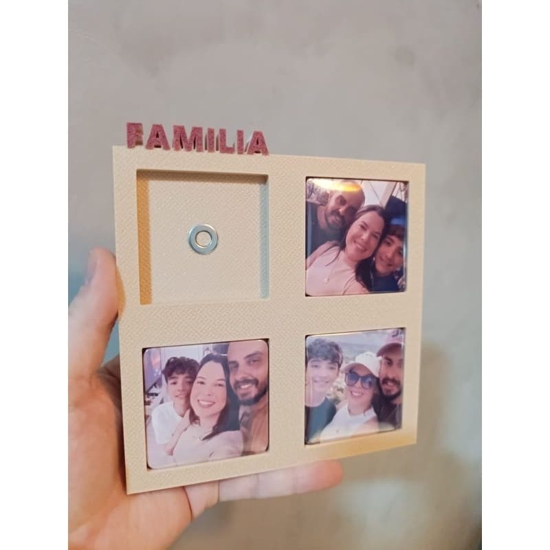Porta Retrato Magnético Mural de Fotos Imã Decoração Criativa Família - Suporta 4 Foto Imãs