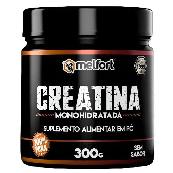 Creatina Monohidratada 300g 100% Pura Alta Solubilidade Sem Sabor MelFort