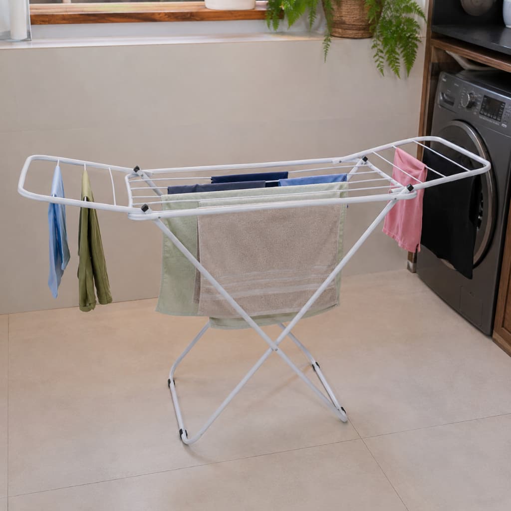 Varal de Chão Com e Sem Abas  Durável Dobrável Retrátil CompactoApartamentos Casas