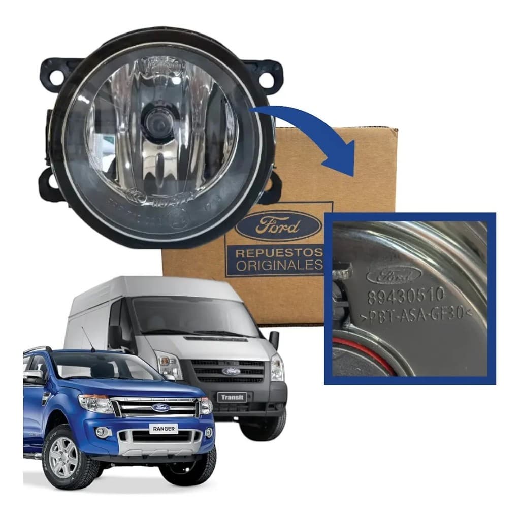 Farol De Milha C/ Lampada Ford Transit 2008/2013 / Ford Ranger 2012/2023 Original Ford  4F9Z15200AA