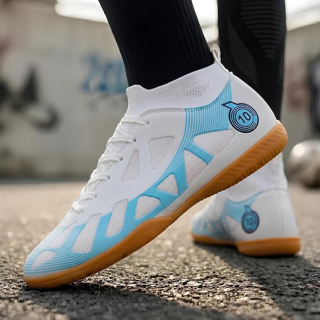 Chuteira Futsal Quadra Salão Sola Anti-Derrapante Aderente Leve e Macio Merks 10