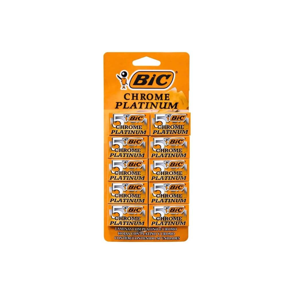 laminas de barbear bic chrome platinum cartela c/ 50 un