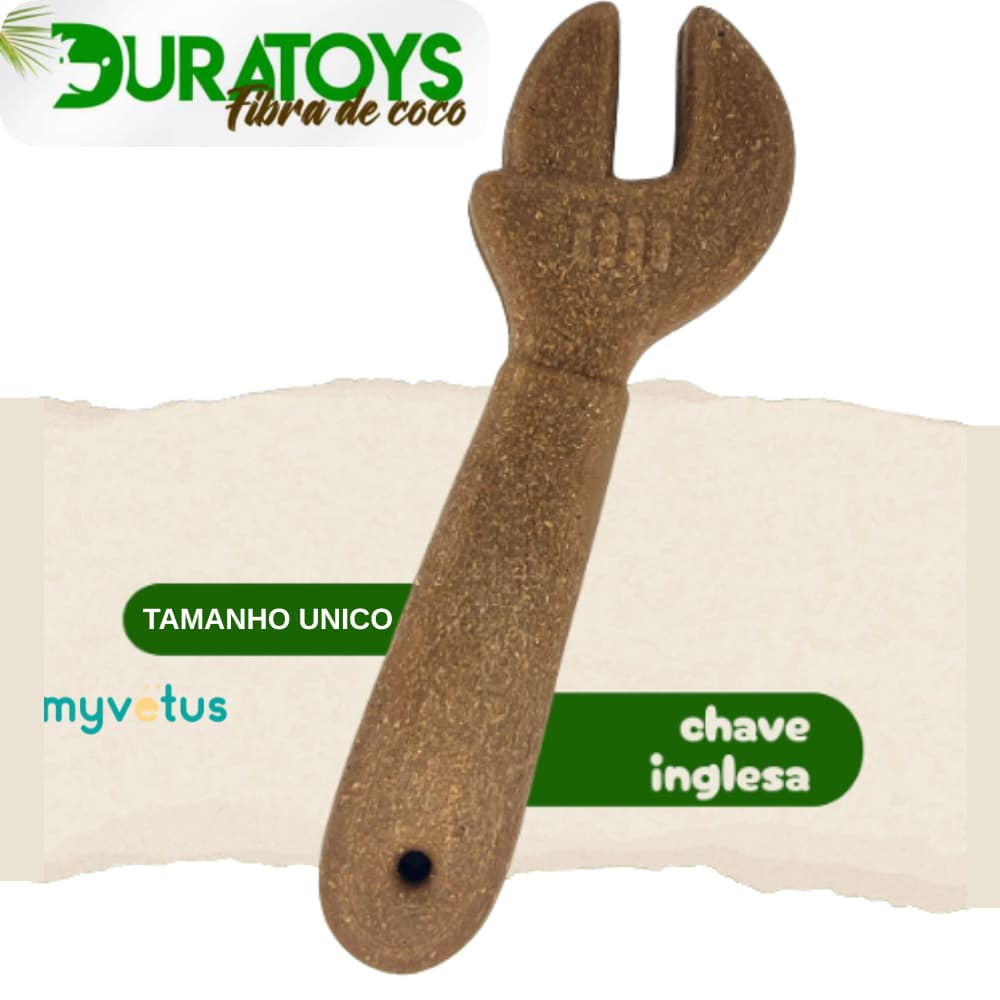 Brinquedo Dura Toys Fibra de Coco formato chave inglesa para Cães