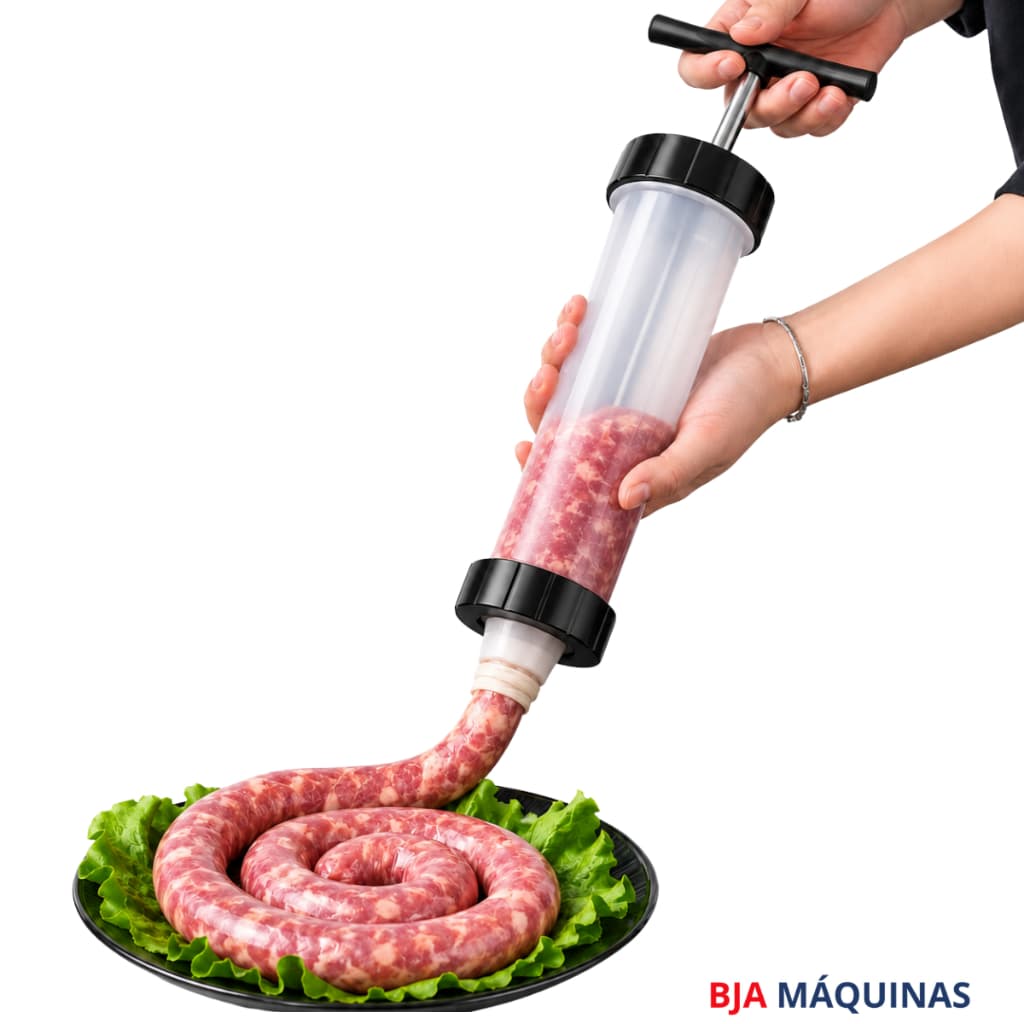 Embutidora Ensacadeira Linguiça Canhão De Encher Linguiça 3 Funis BJATamanho 700g