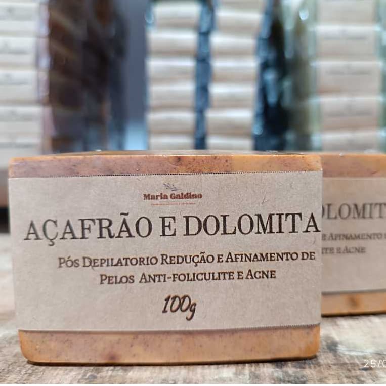 Sabonete Esfoliante De Açafrão e Dolomita clareador depilação
