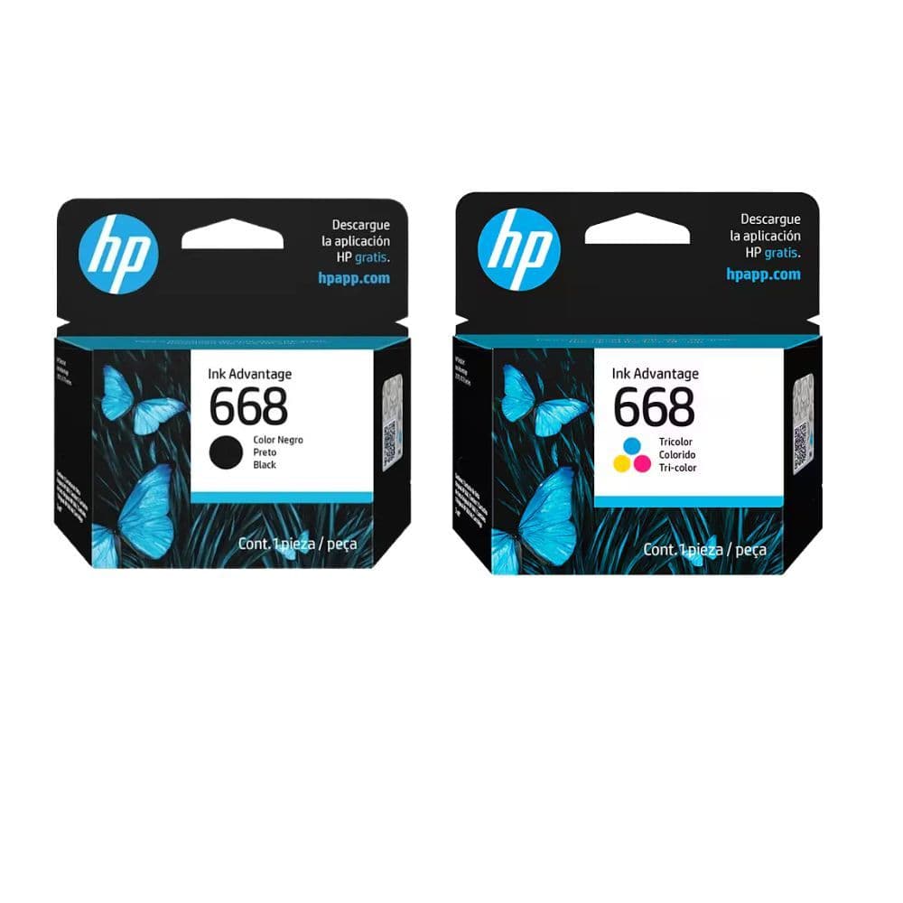 Kit Cartucho Hp 668 Preto + Cartucho Hp 668 Colorido 7FP37VL / 7FP36VL