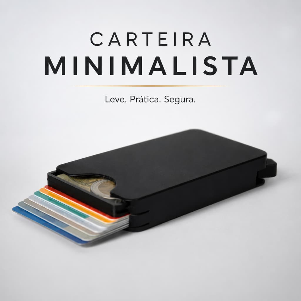 Carteira Porta Cartões, masculina Slim Minimalista com Proteção RFID,Antirroubo