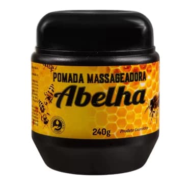 Kit 12 Pomada Massageadora Abelha 240g Relaxante Corporal Massagem Alívio Tensão