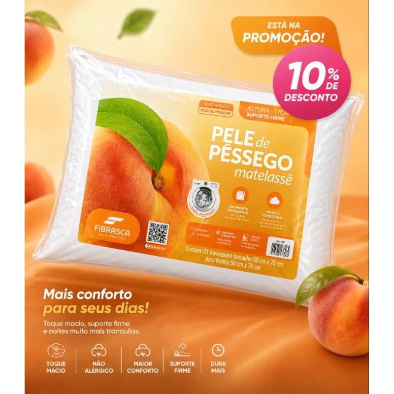 travesseiro pele de pêssego
