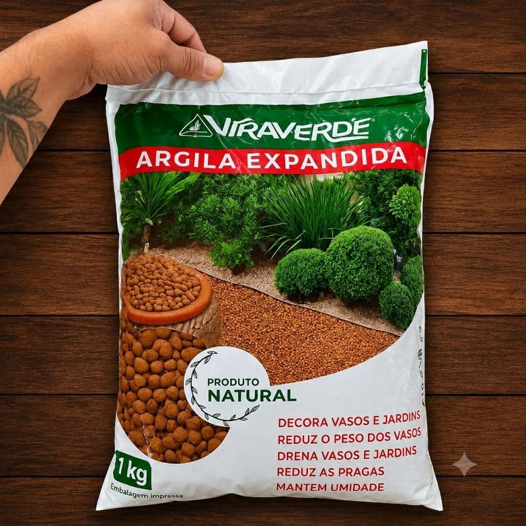 Argila Expandida Para Drenagem e Decoração - 1Kg