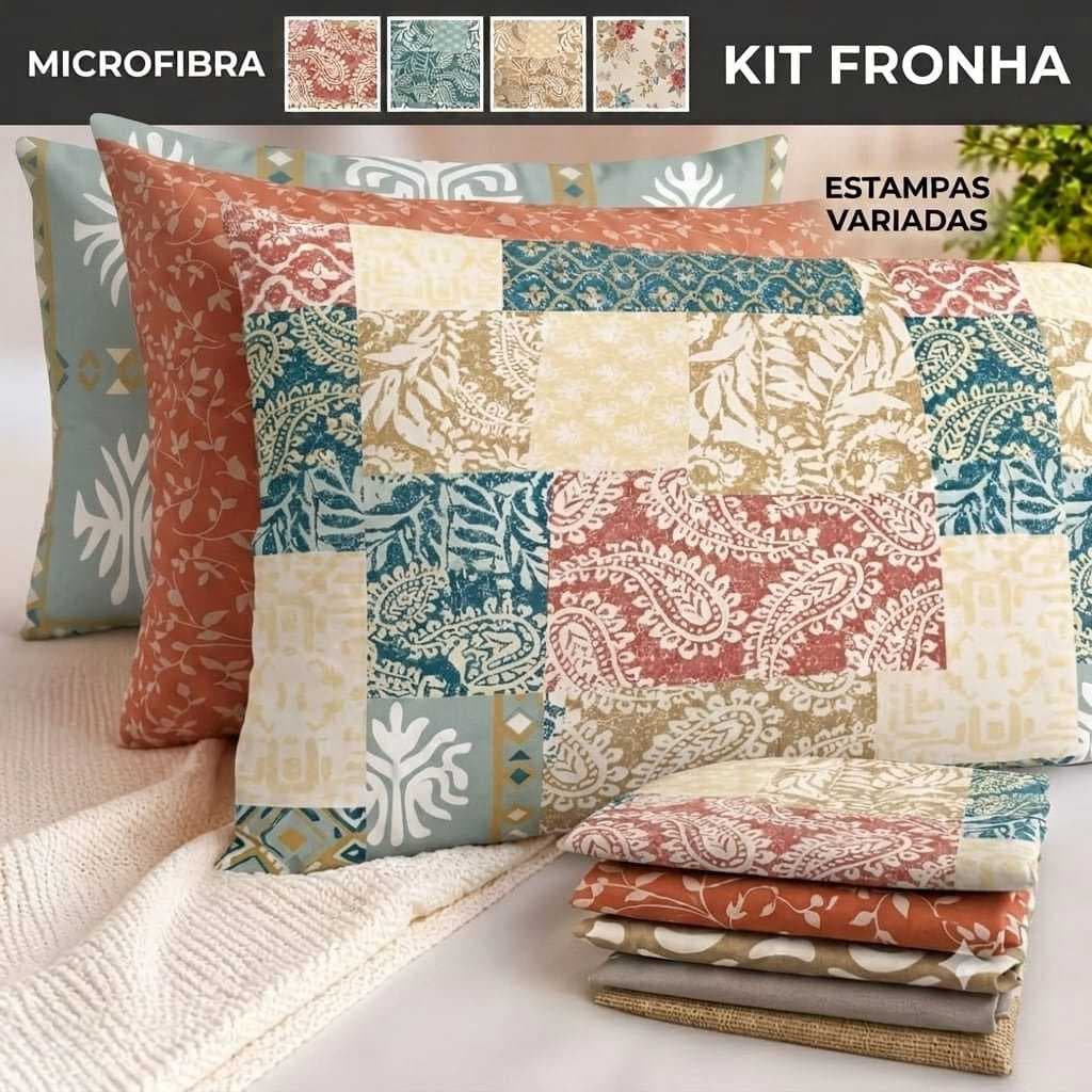 Kit Fronha Estampada Premier Microfibra 170 Fios - 2  e 4 unidades