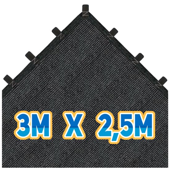 Tela Sombretela 80% Preto 3x2,5 Sombrite Garagem Toldo Sombreamento Pergolado Lona Proteção UV Solar