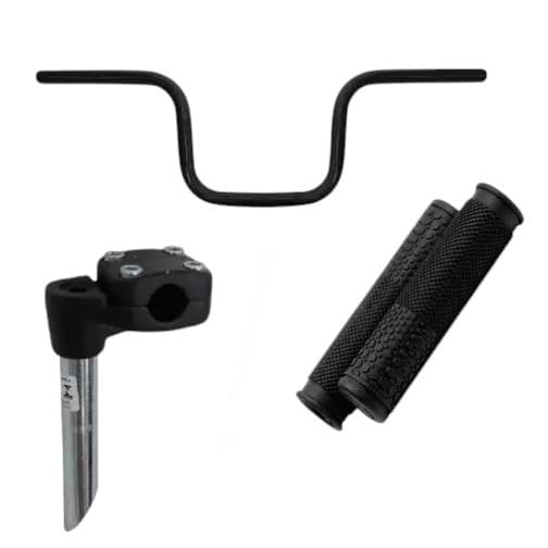 Kit de Guidão retro Tipo Moto cg titan + Mesa Suporte + Manopla para Bicicleta bike aro 20 24 26