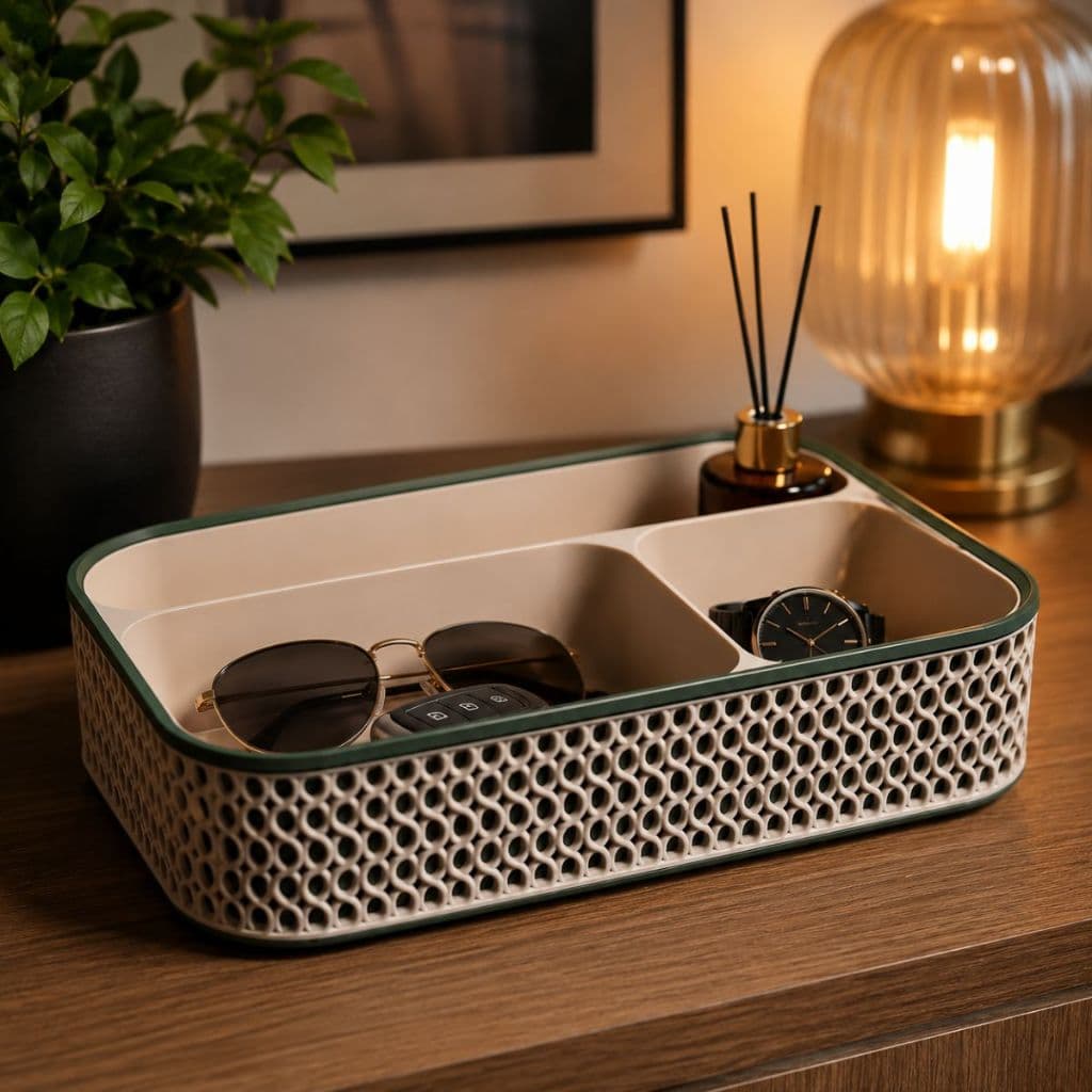 Bandeja Organizadora Porta Treco Multiuso Porta Objetos Organizador de Mesa ECHO Decorativa