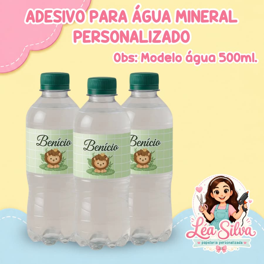 Rótulo Adesivo para garrafinha de água mineral Personalizado - De acordo com sua festa. 500 ml