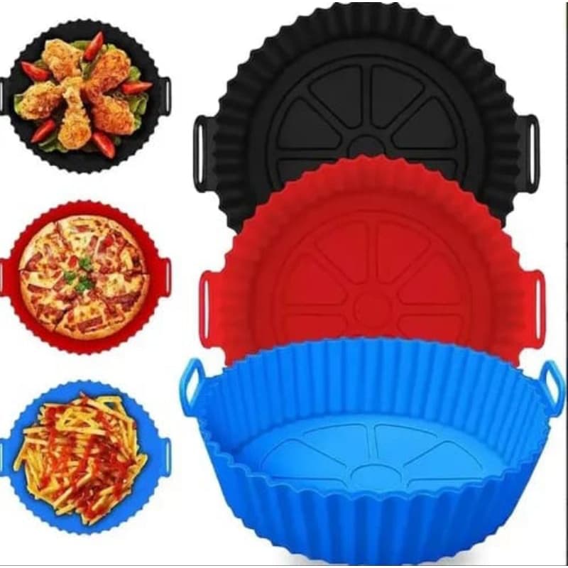 Forma de Silicone para Air Fryer Forno Microondas Antiaderente Lava Facil