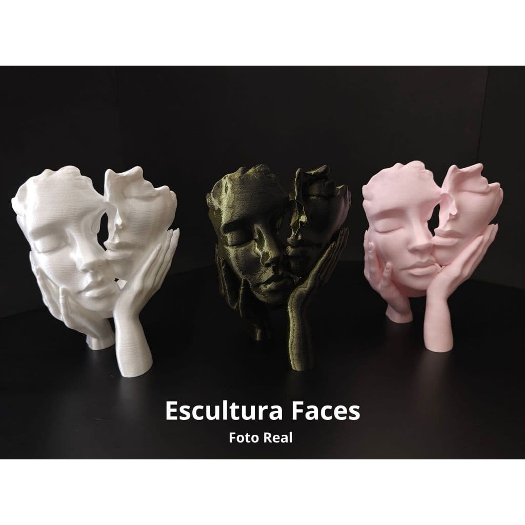 Escultura Face Dupla Minimalista | Decoração Moderna para Sala e Escritório