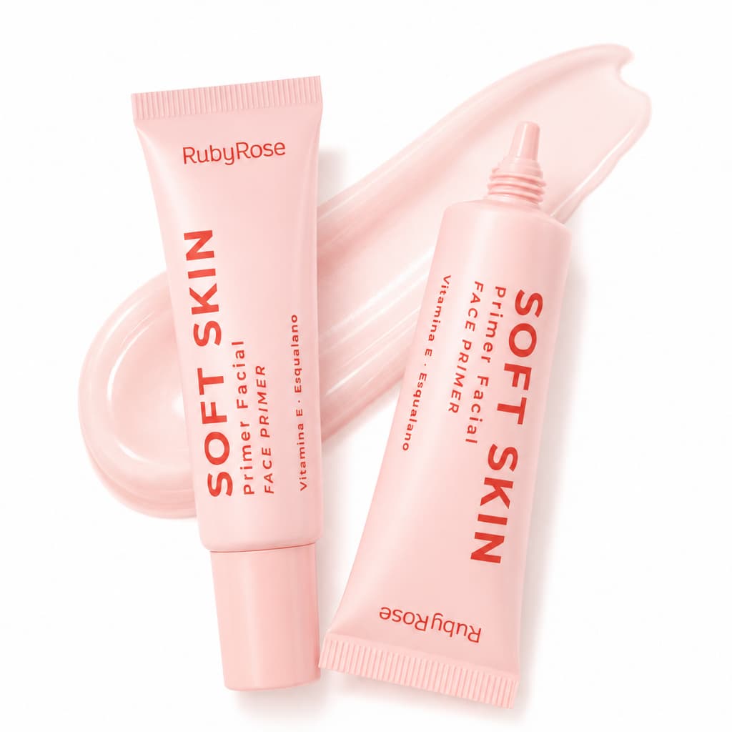 Primer Facial Ruby Rose Soft Skin HB-M1700 Minimiza Poros Textura Aveludada Fixador de Maquiagem