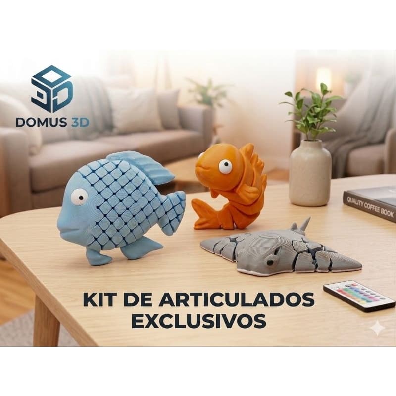 Kit Coleção do Mar Articulado 3D - Brinquedos Fidget Geek/Gamer