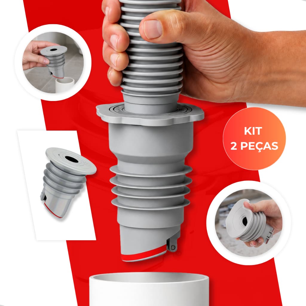 Kit 2 Anel Vedação em Silicone Tubo Esgoto Cozinha Máquina Lavar Roupa Pia Plugue Drenagem Piso Acessórios Banheiro