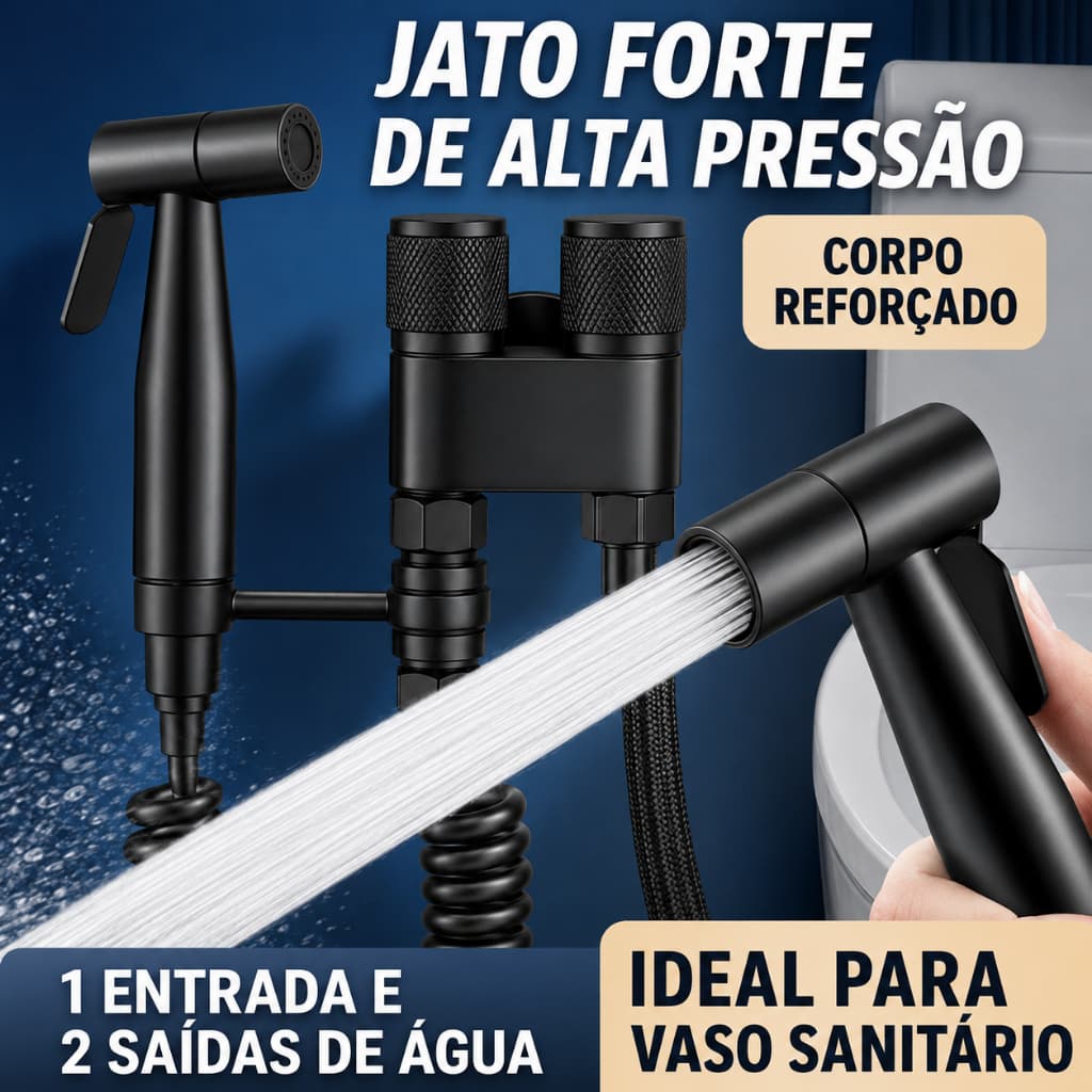 Chuveirinho Kit Banheiro Econômica Ducha Higiênica Com Registro Torneira Dupla ABS Para Banheiro Lavar Quintal cachorro