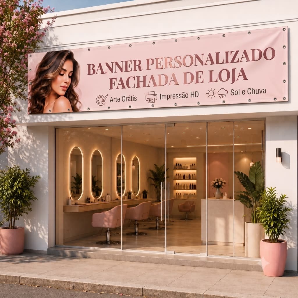 Banner 4 x 0,80 m Lona para Fachada de Loja ou Evento - Faixa - Banner Personalizado para Loja