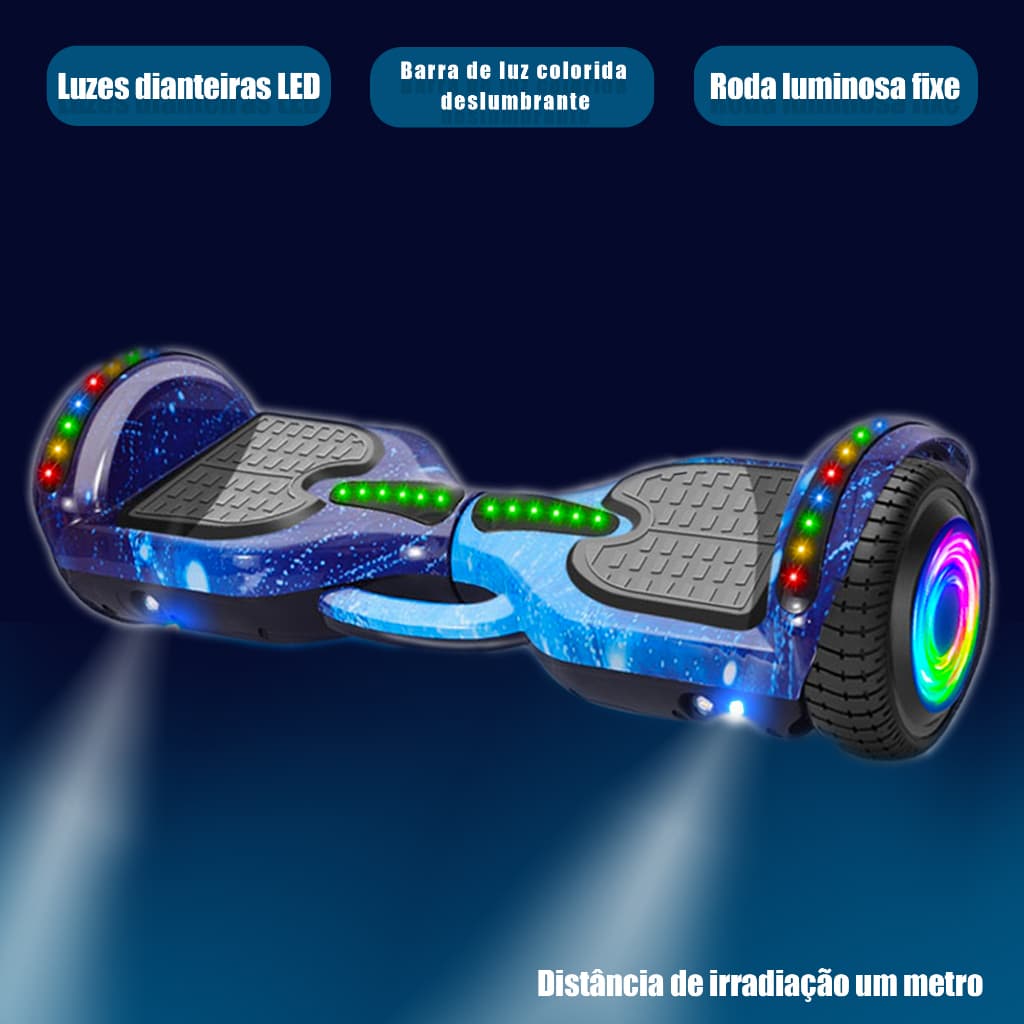 Hoverboard 6.5" Overboard Infantil Elétrico Skate Led Bluetooth Bateria Grande Autonomia Motor Brushless