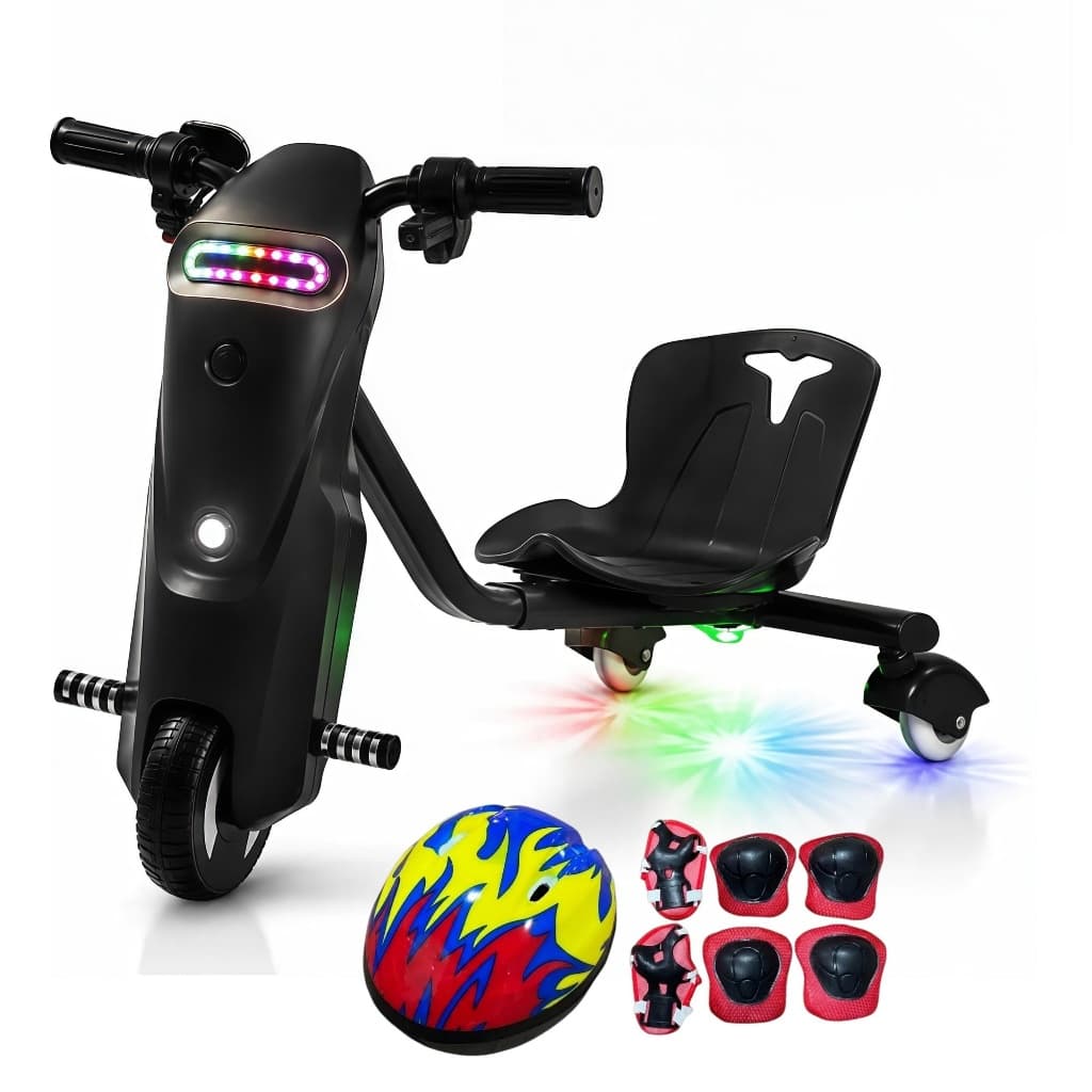 Triciclo Elétrico Drift Infantil 36V 250W com Bluetooth, LED e 3 Velocidades – Até 15 km/h