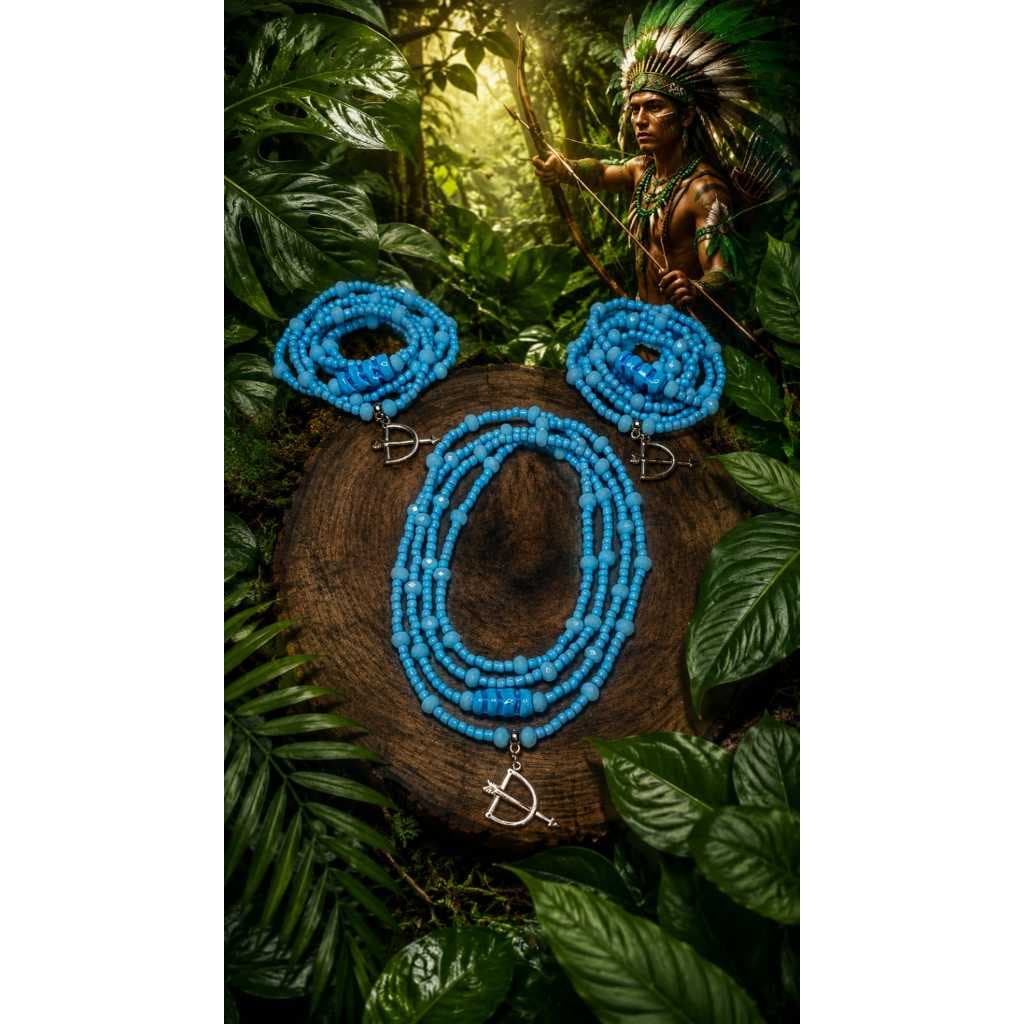 Guia de Oxóssi, Caboclo, Cabocla, fio de conta de Caboclo Umbanda/Candomblé Azul