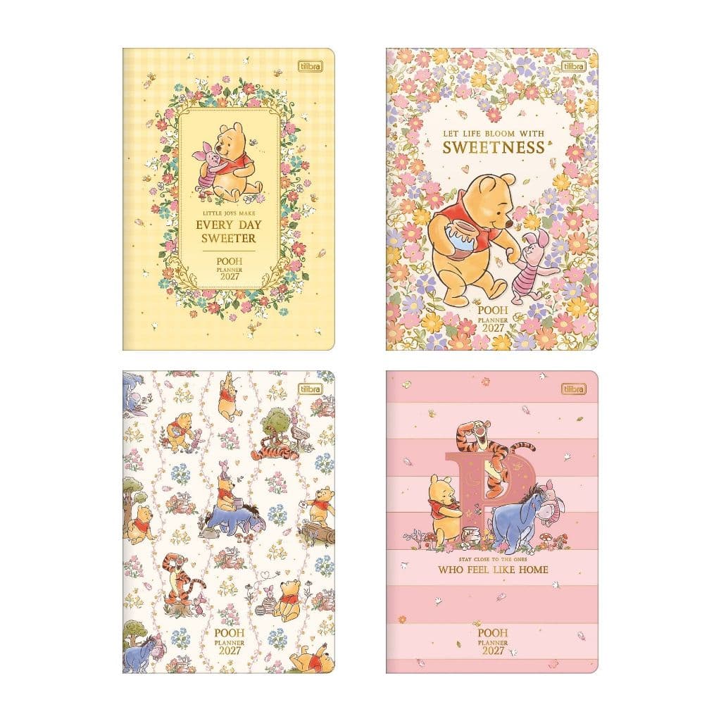 Planner Grampeado 2027 Pooh 17,8 cm x 25,4 cm 20 Folhas - Tilibra